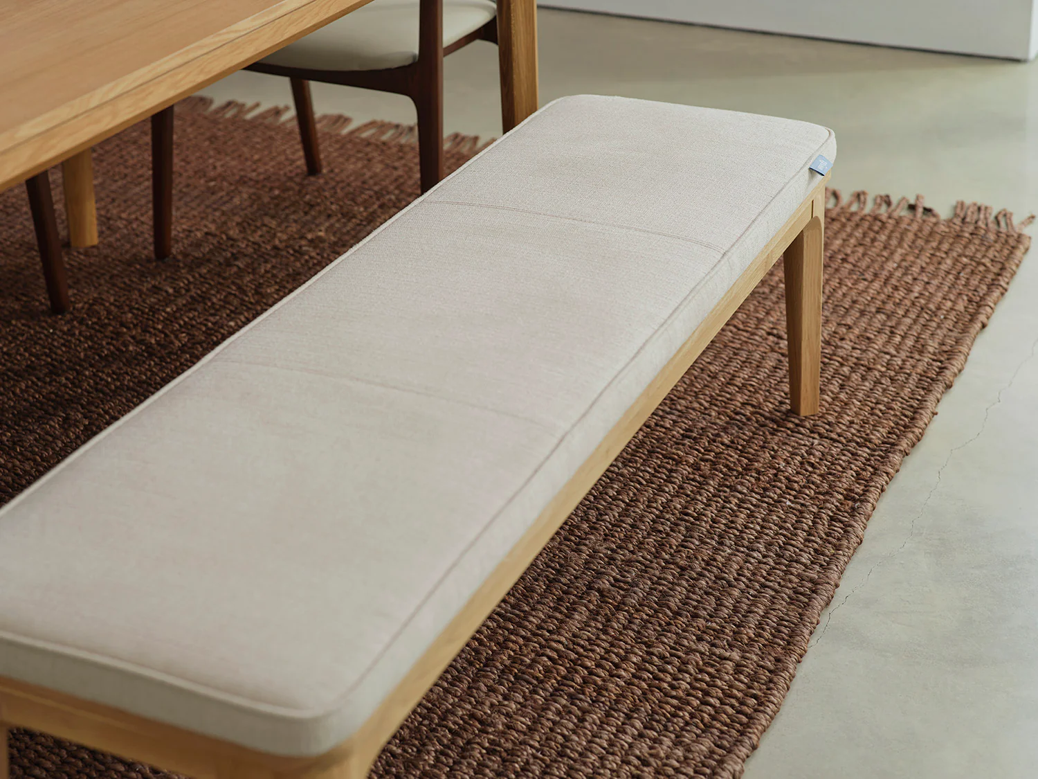 Dining Bench 01, Oak / Oatmeal - Image 2