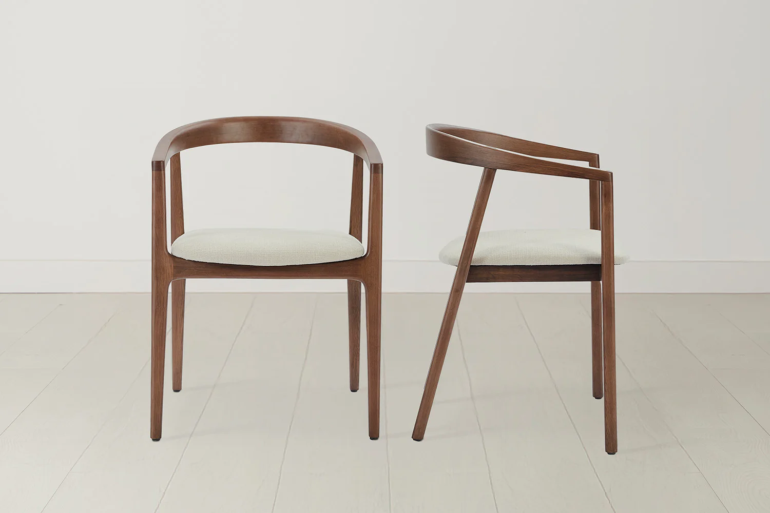 Dining Chair 01 (set of 2), Walnut / Oatmeal