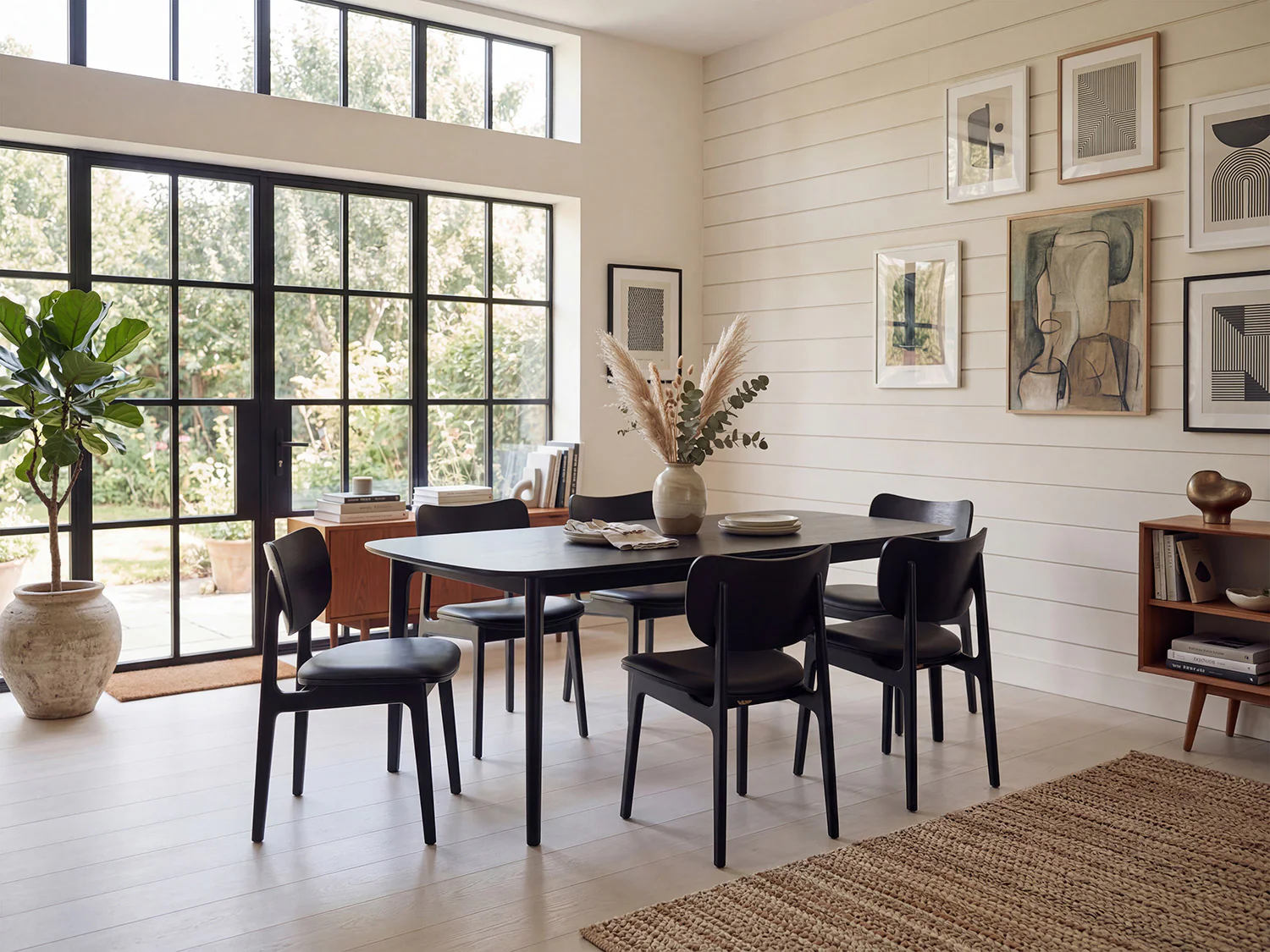 Dining Chair 02 (set of 2), Black / Black - Image 2