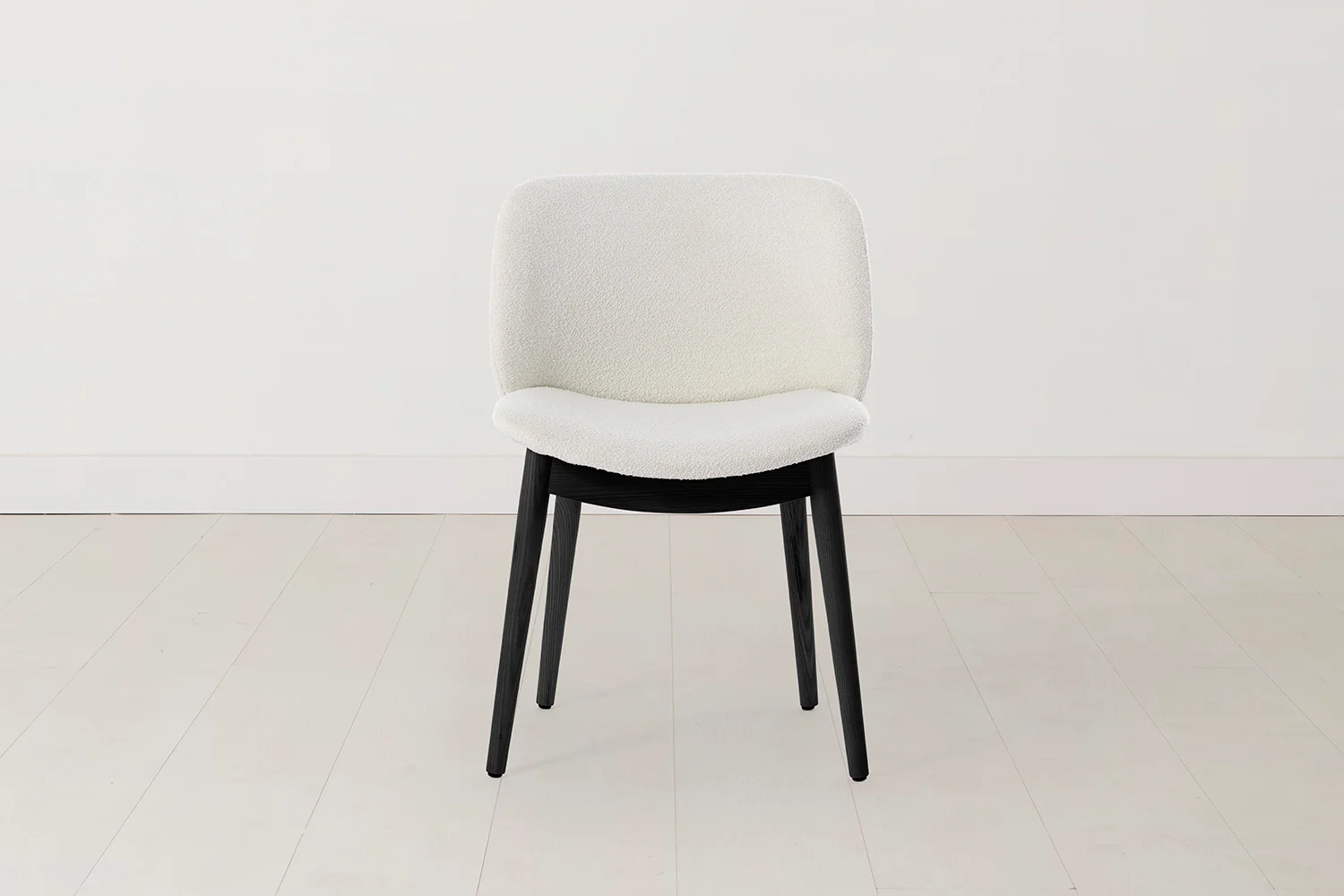 Dining Chair 04 (Set of 2), Black Legs / Ivory - Image 2