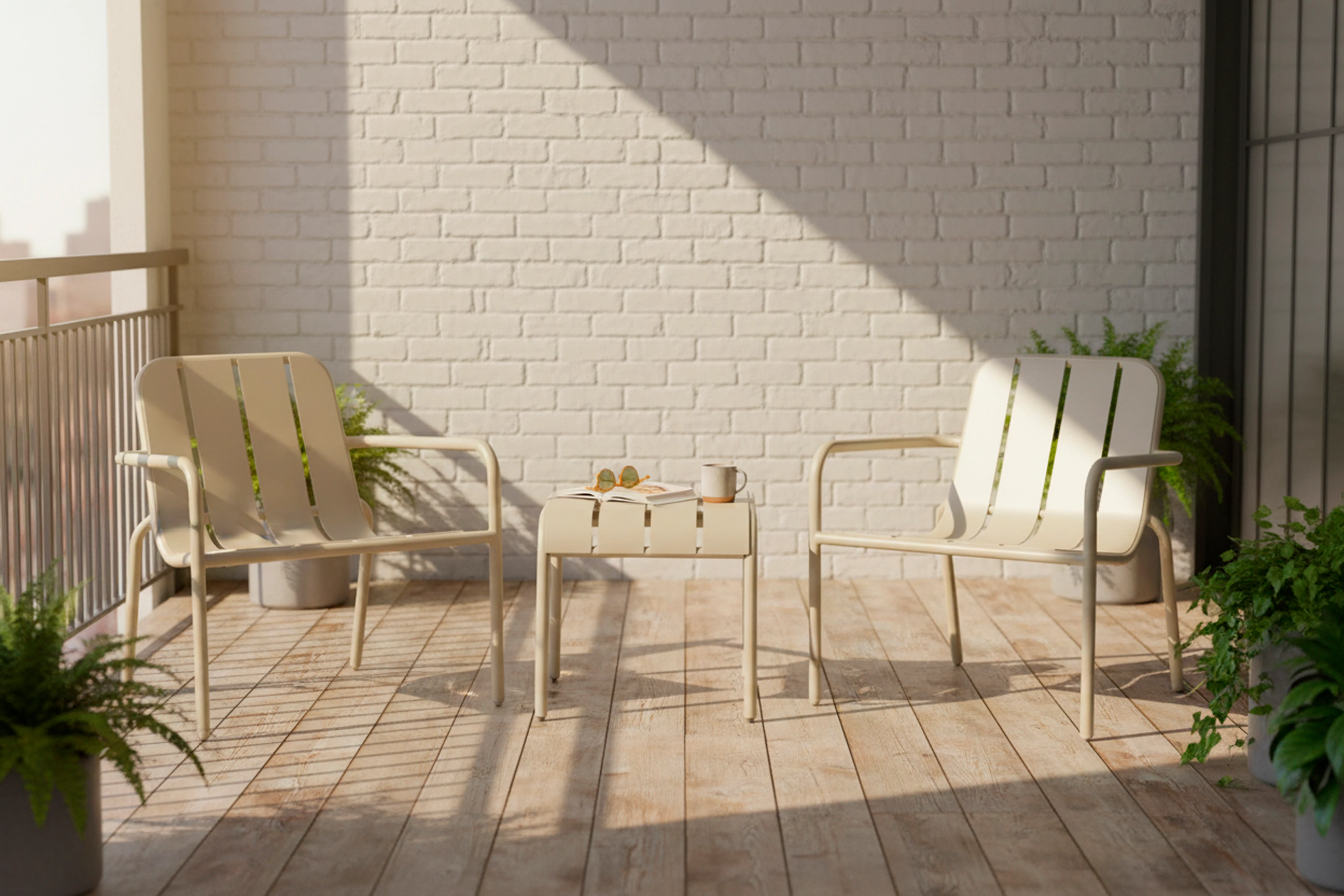 Garden Chair Set 01, Taupe - Image 2