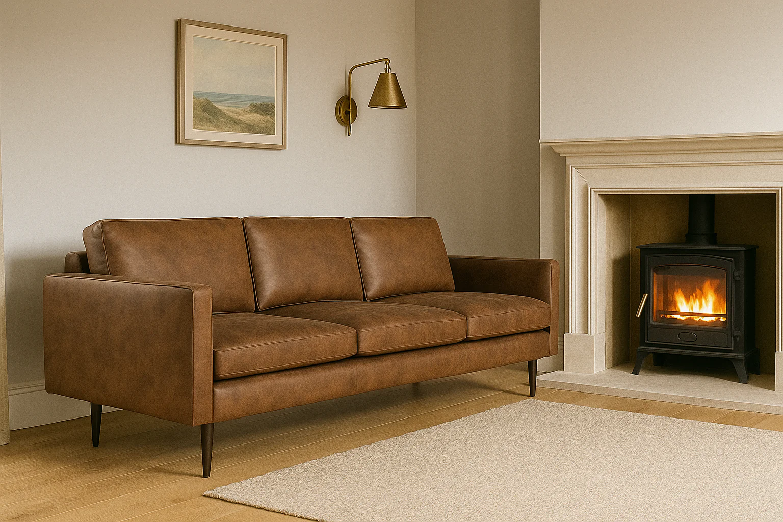 Model 01 3-Seater Sofa, Chestnut - Image 2