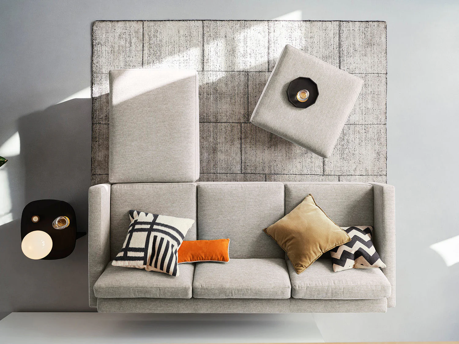Model 01 3-Seater Sofa with Ottoman, Pumice - Image 4