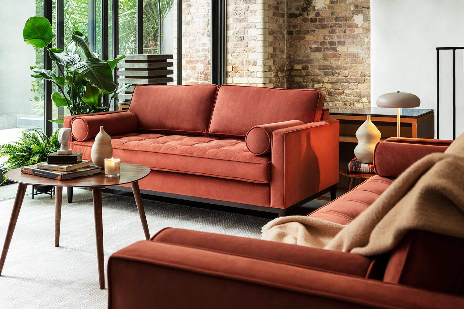 Model 02 2-Seater Sofa, Brick - Image 5