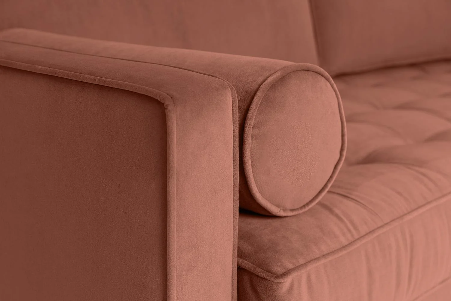 Model 02 2-Seater Sofa with Ottoman, Brick - Image 3