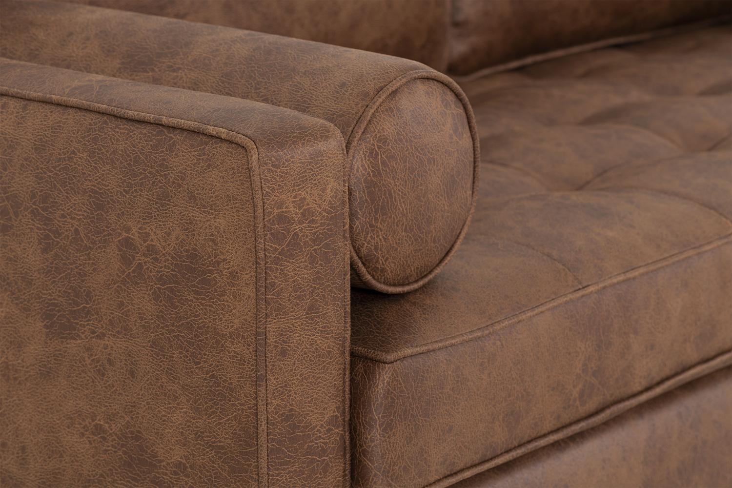 Model 02 2-Seater Sofa with Ottoman, Chestnut - Image 3