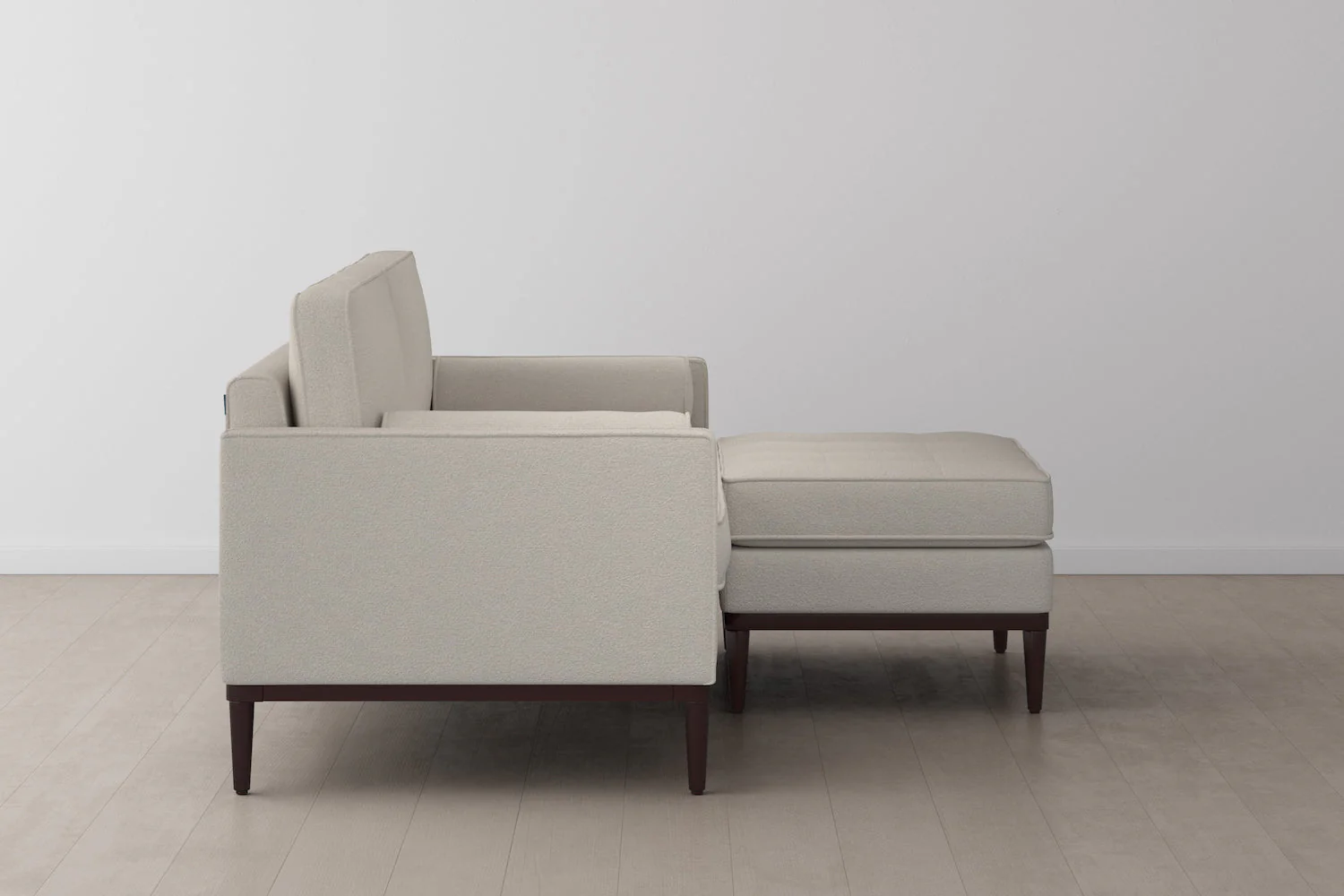 Model 02 2-Seater Sofa with Ottoman, Ivory - Image 4