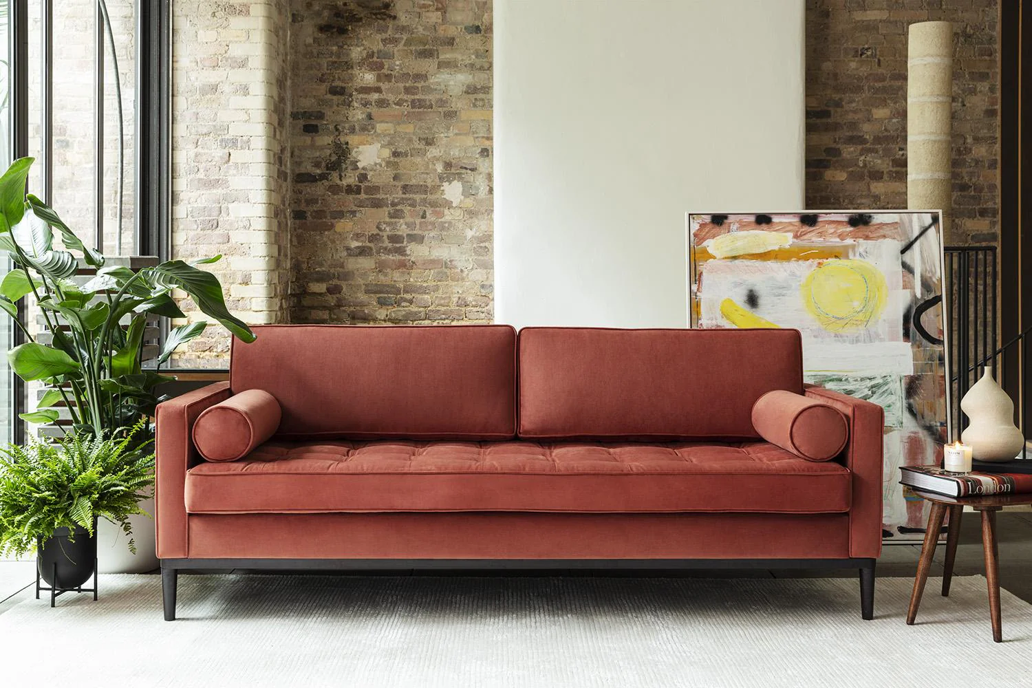Model 02 3-Seater Sofa, Brick - Image 2