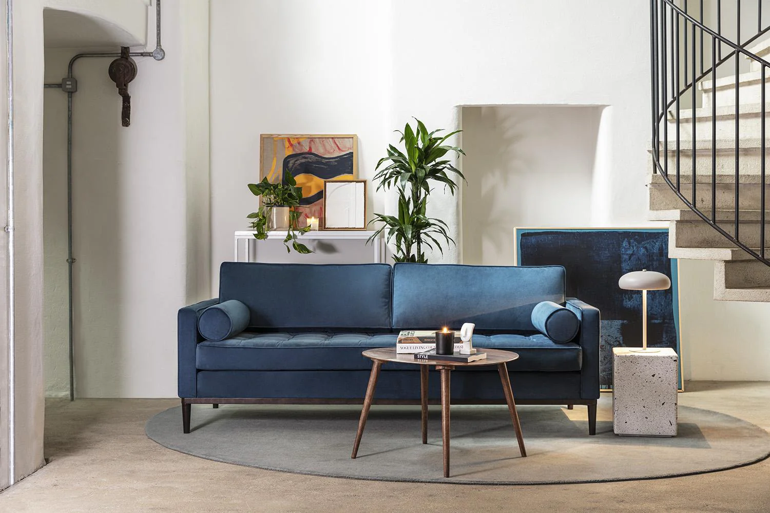 Model 02 3-Seater Sofa, Indigo - Image 2