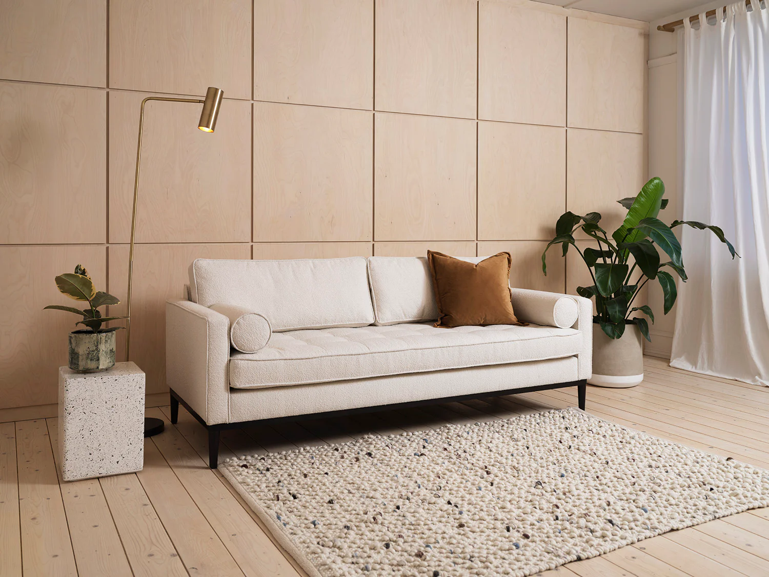 Model 02 3-Seater Sofa, Ivory - Image 2