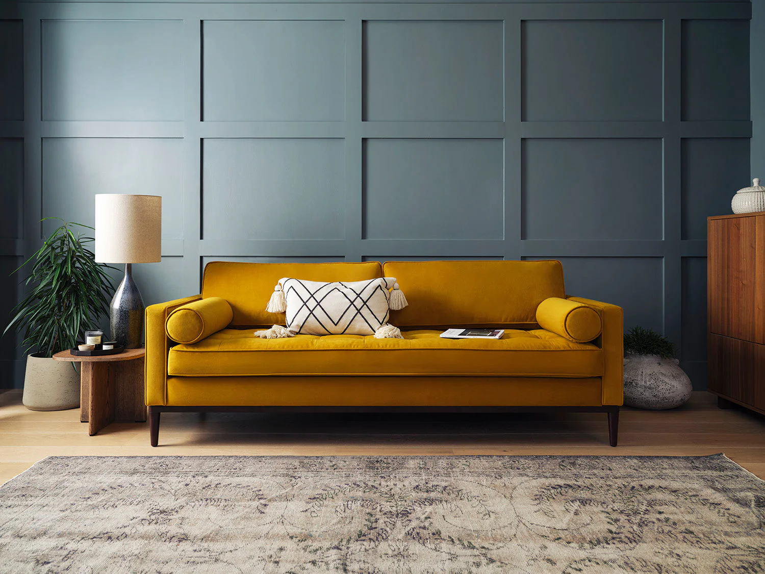 Model 02 3-Seater Sofa, Mustard - Image 2