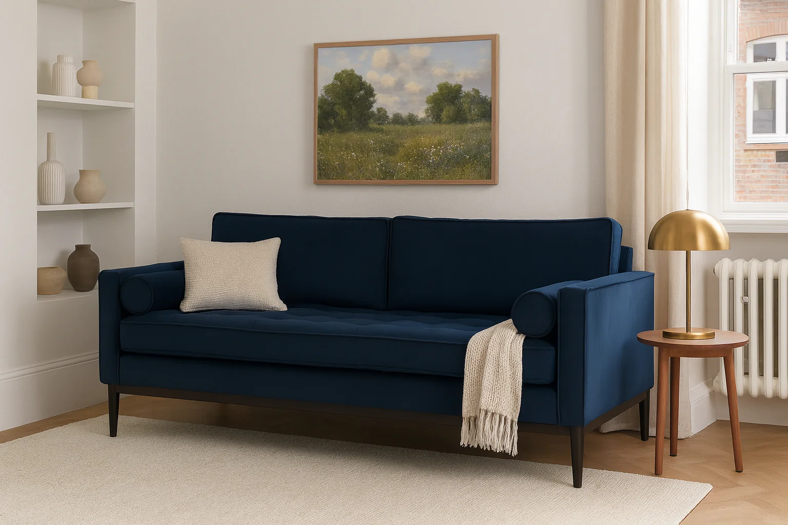 Model 02 3-Seater Sofa, Teal - Image 2