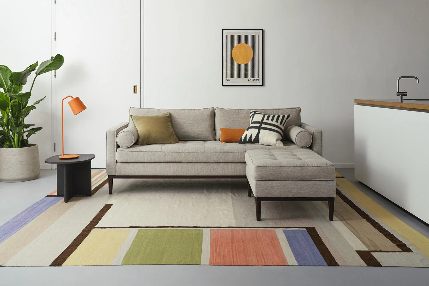 Model 02 3-Seater Sofa with Ottoman, Pumice - Image 2