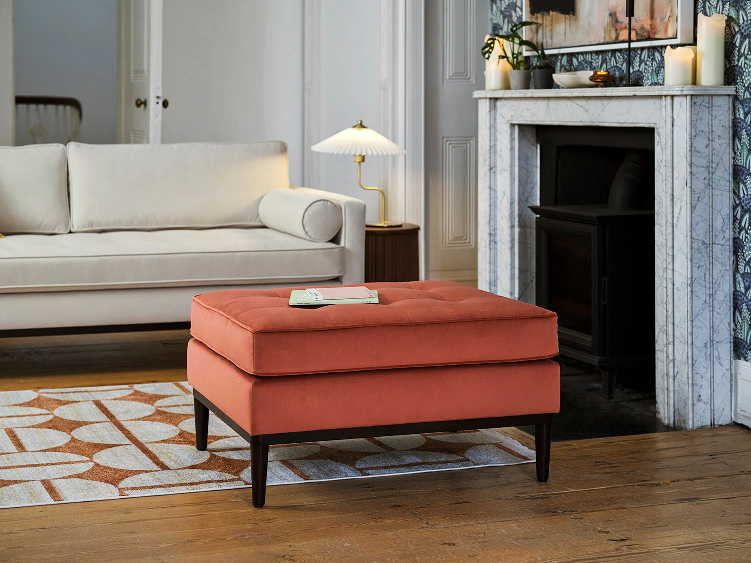 Model 02 Ottoman, Brick - Image 2
