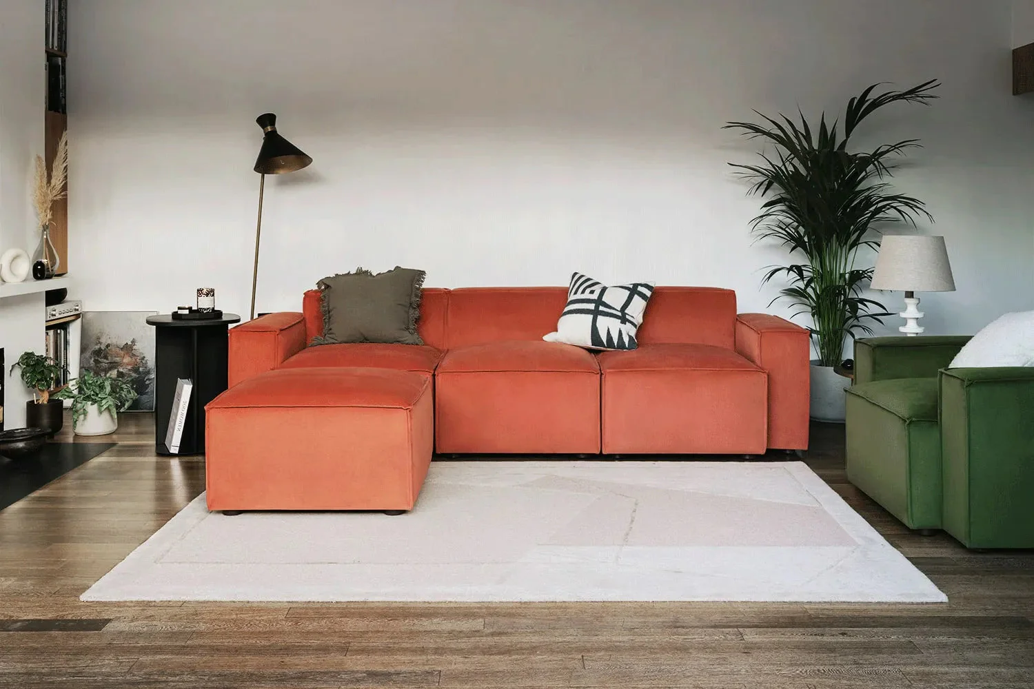 Model 03 3-Seater Left Chaise Sofa, Brick - Image 2