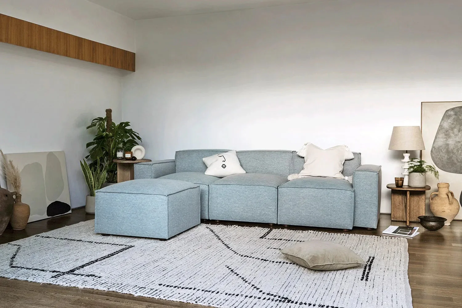 Model 03 3-Seater Left Chaise Sofa, Seaglass - Image 2