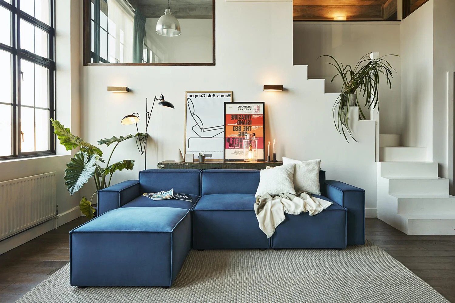 Model 03 3-Seater Left Chaise Sofa, Teal - Image 2