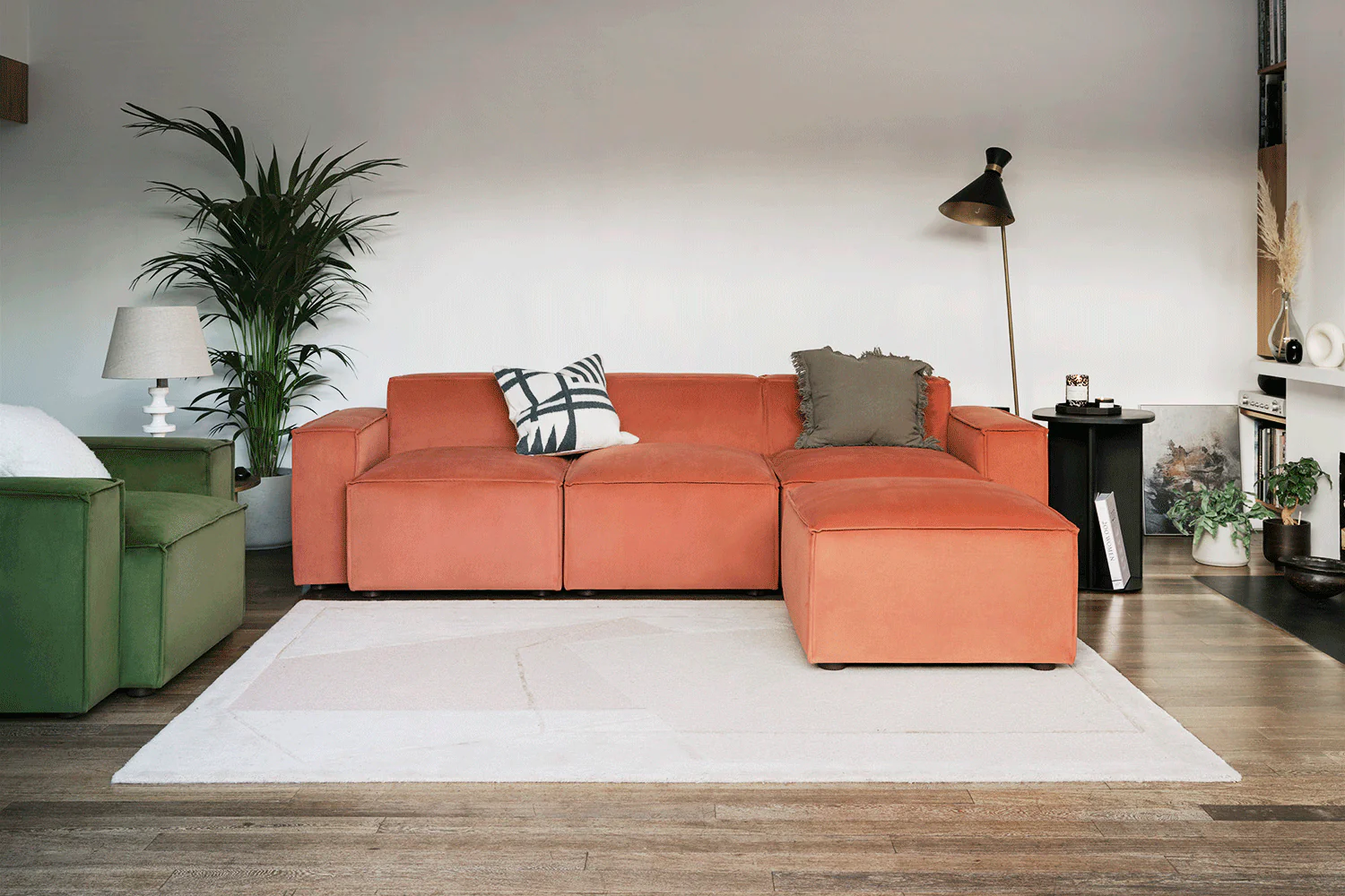 Model 03 3-Seater Right Chaise Sofa, Brick - Image 2