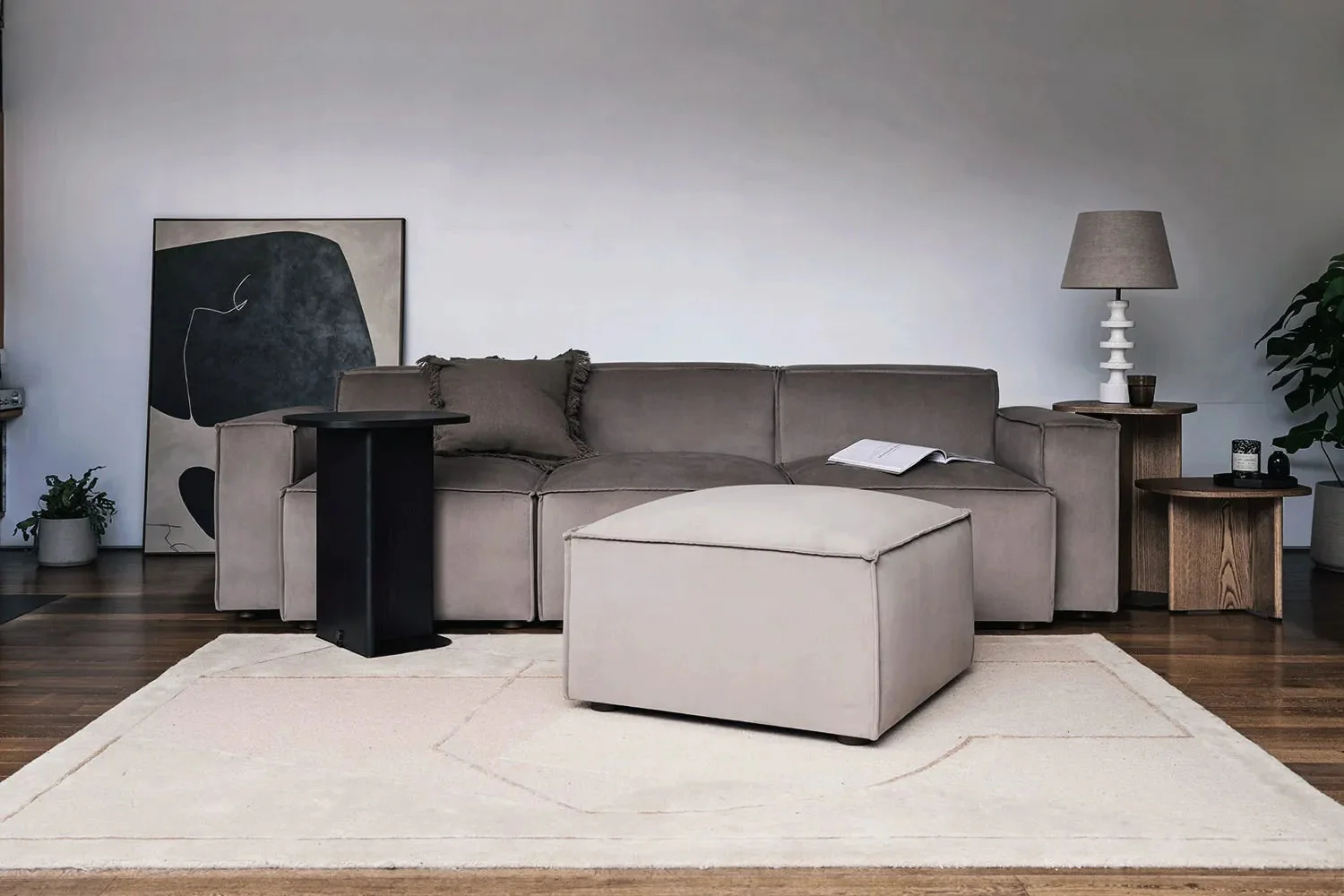 Model 03 3-Seater Right Chaise Sofa, Elephant - Image 2