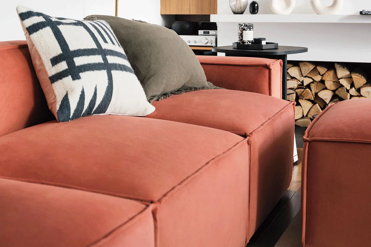 Model 03 Corner Sofa with Ottoman, Brick - Image 4
