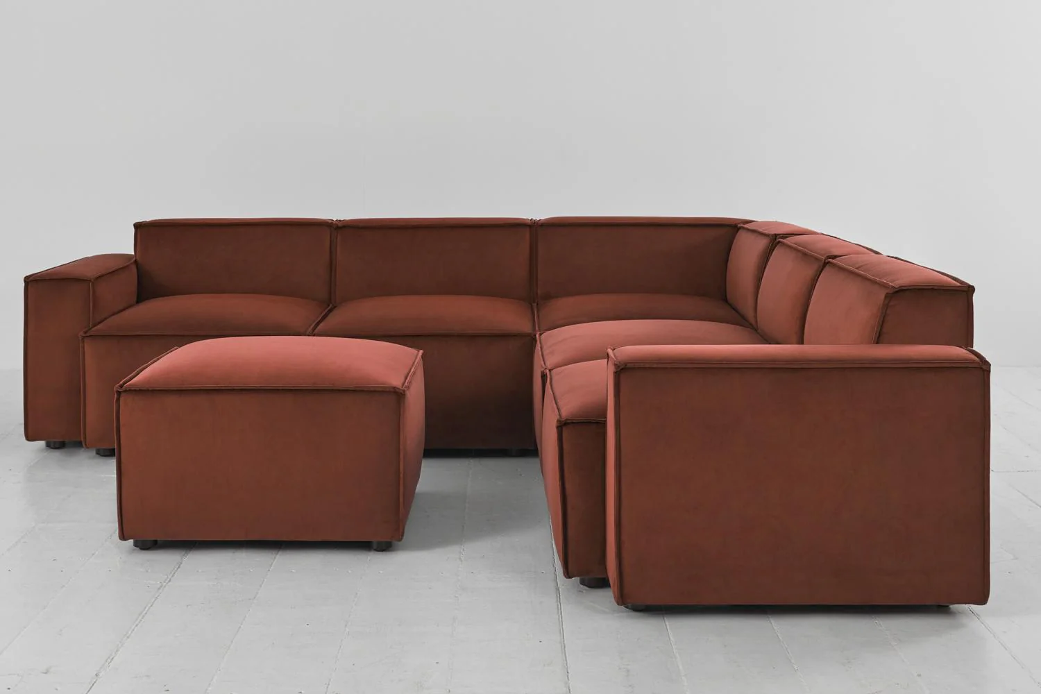 Model 03 Corner Sofa with Ottoman, Brick - Image 8