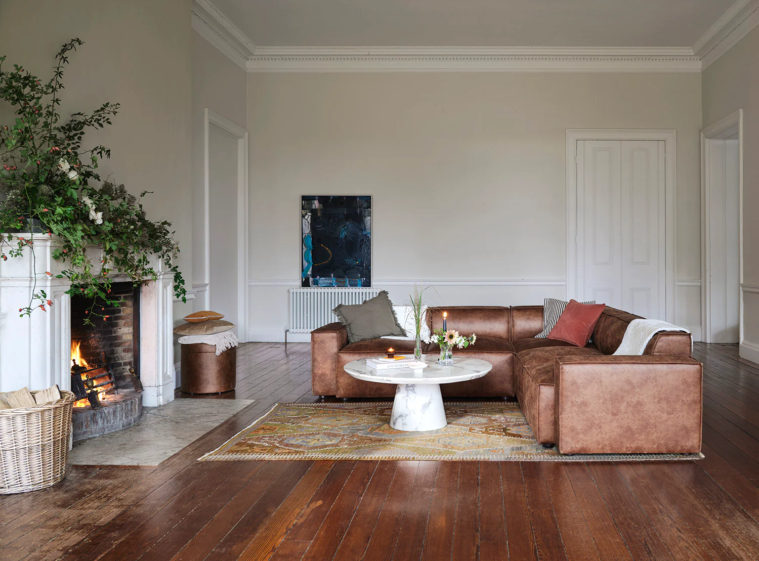 Model 03 Corner Sofa with Ottoman, Chestnut - Image 4