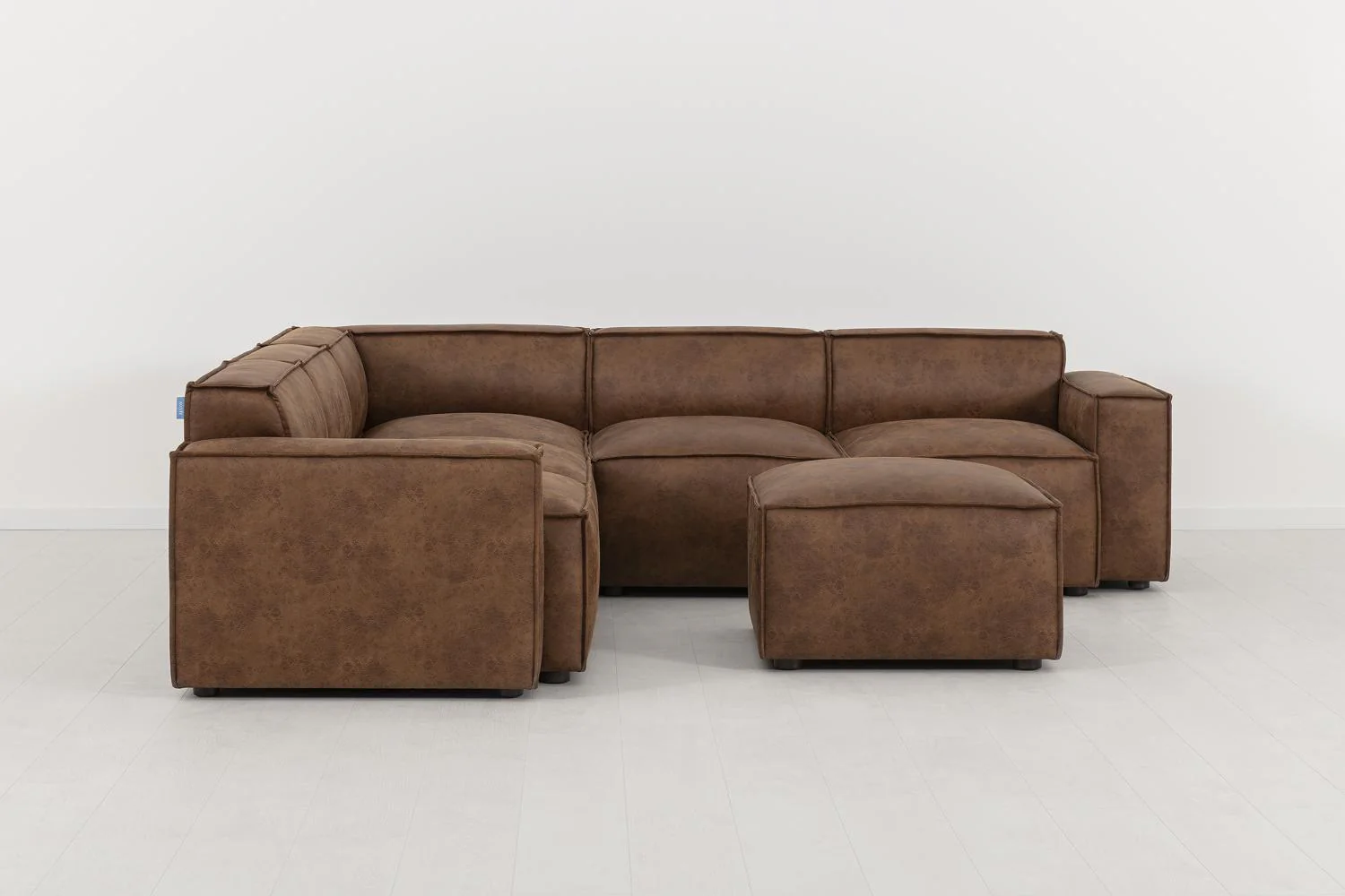 Model 03 Corner Sofa with Ottoman, Chestnut - Image 7
