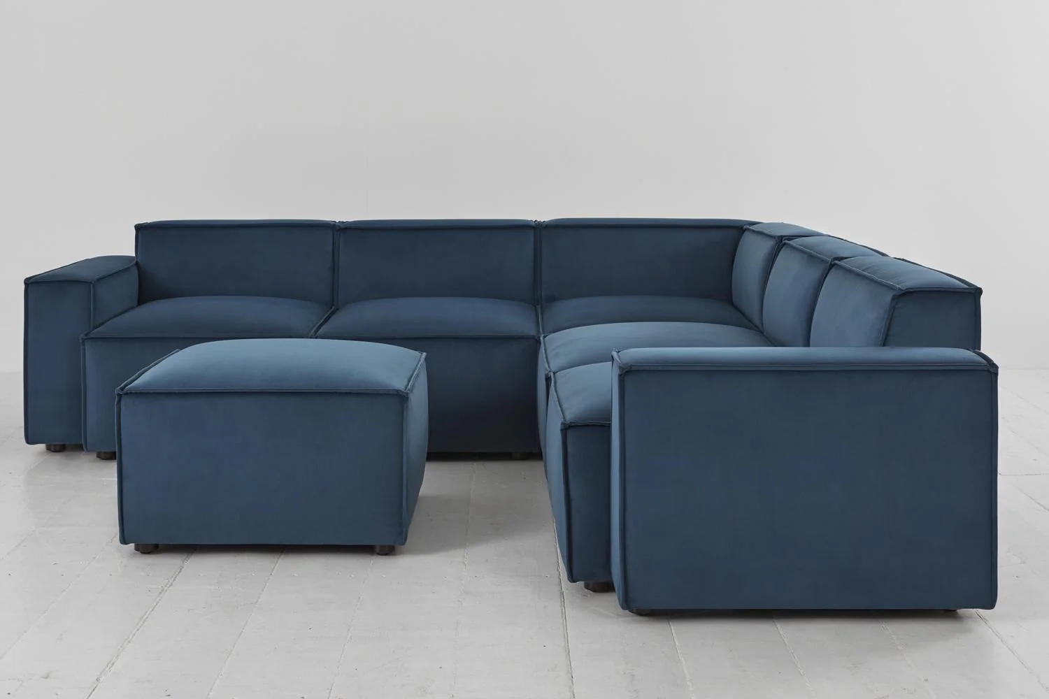 Model 03 Corner Sofa with Ottoman, Teal - Image 6