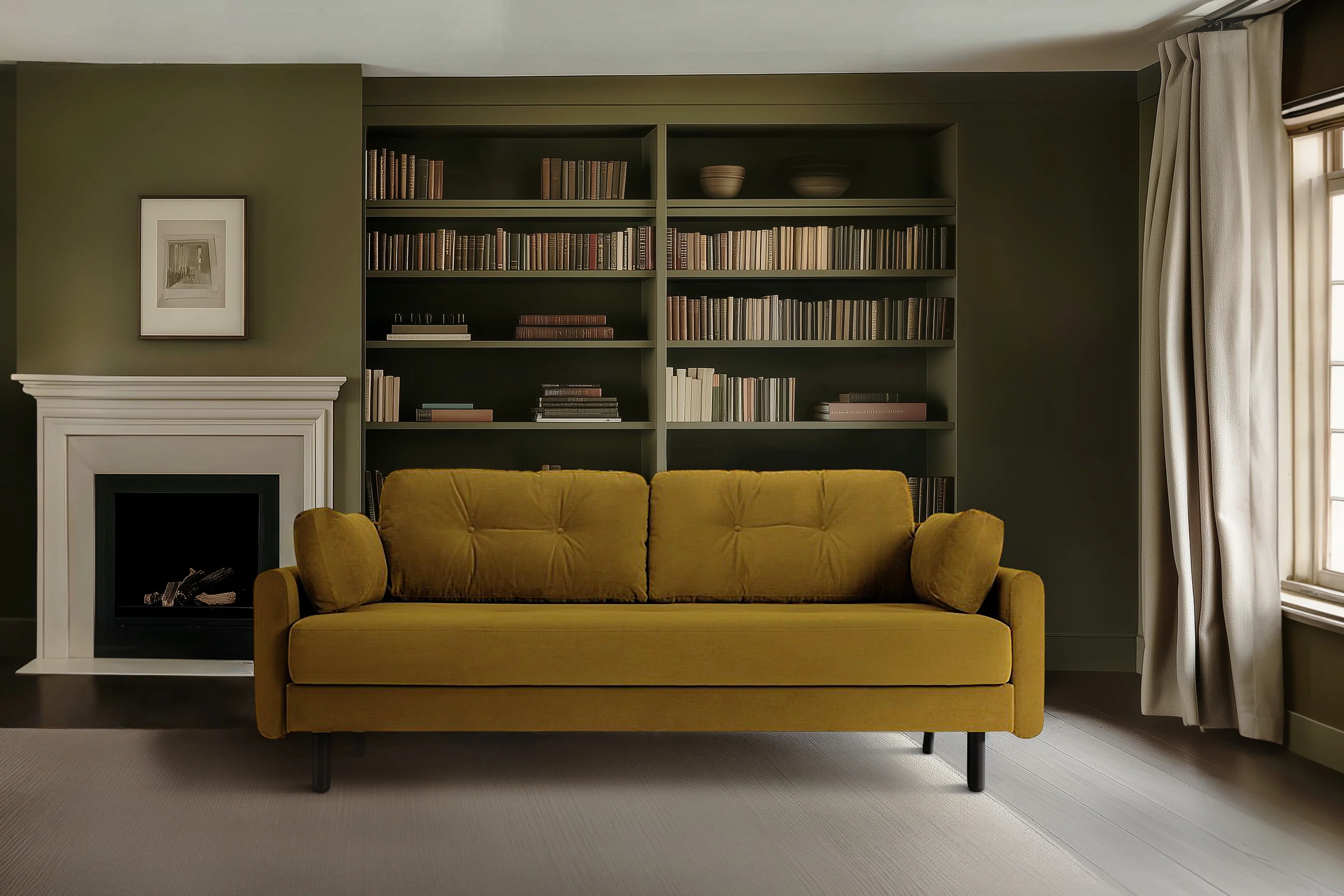 Model 04 Sofa Bed 3 Seater, Mustard - Image 11