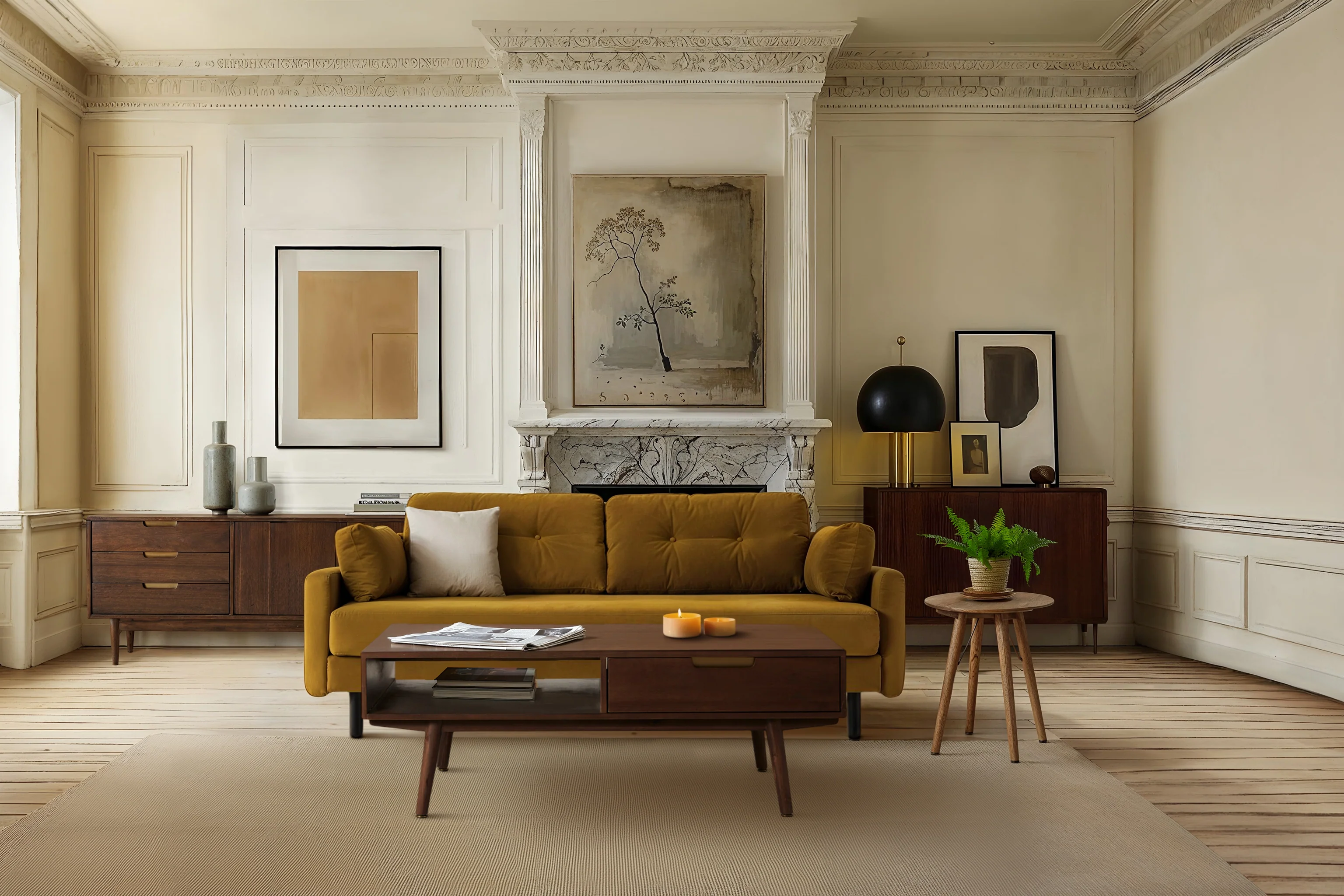 Model 04 Sofa Bed 3 Seater, Mustard - Image 8