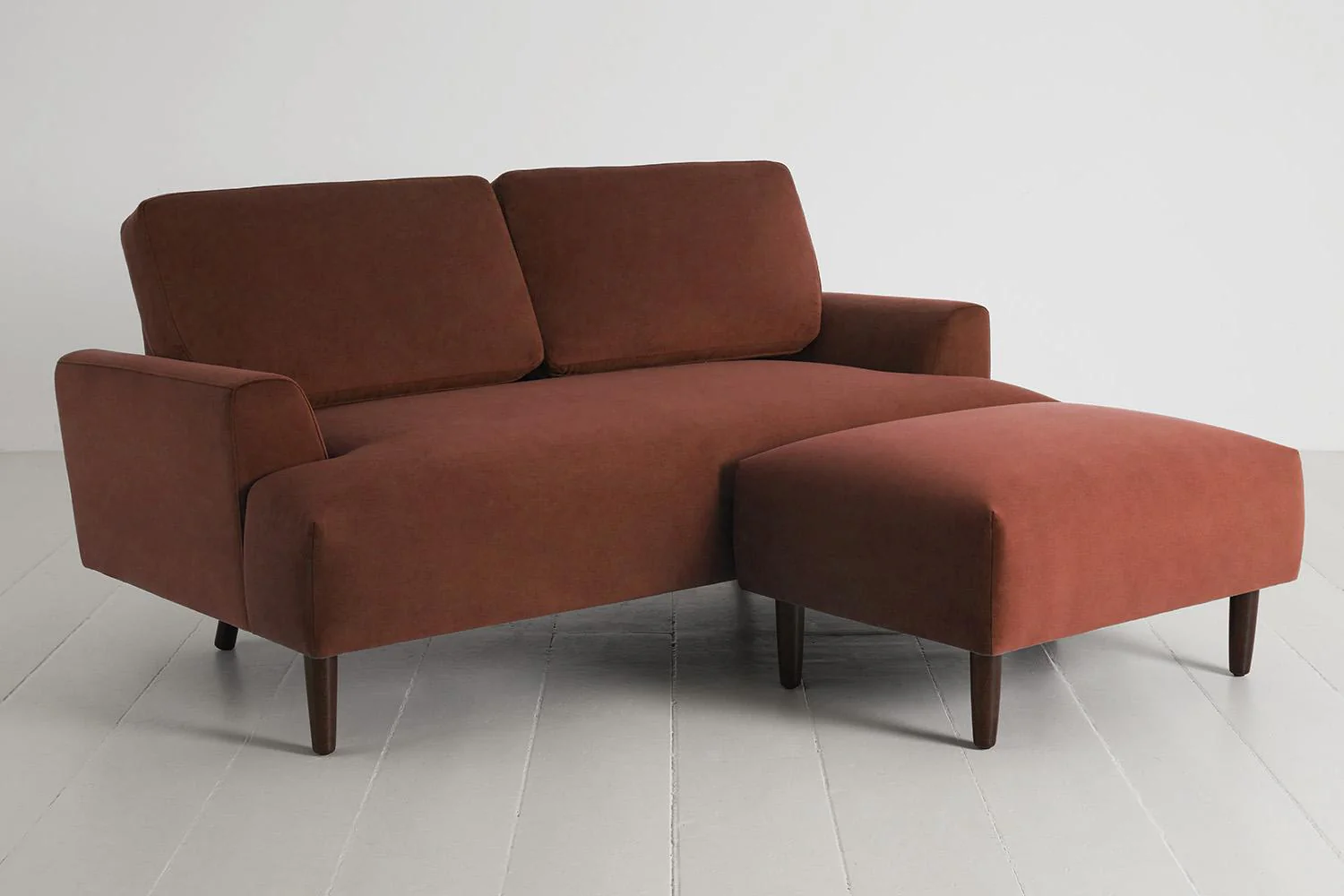 Model 05 2-Seater Sofa with ottoman, Brick - Image 3