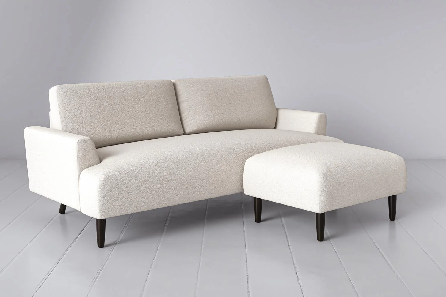 Model 05 3-Seater Sofa with ottoman, Ivory - Image 3