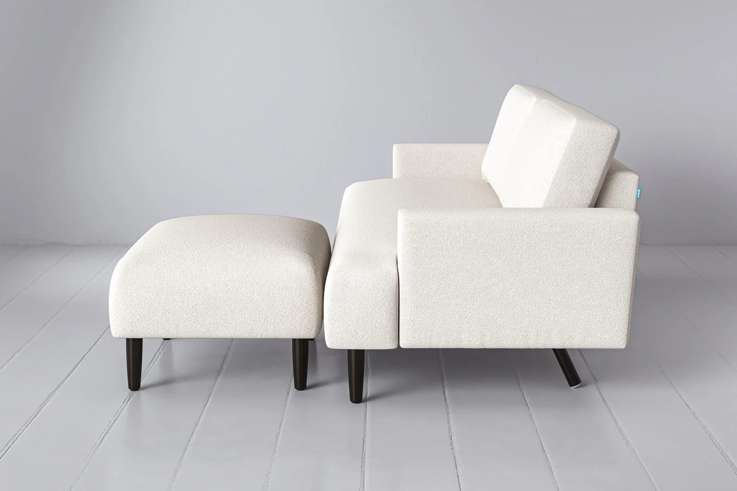 Model 05 3-Seater Sofa with ottoman, Ivory - Image 4