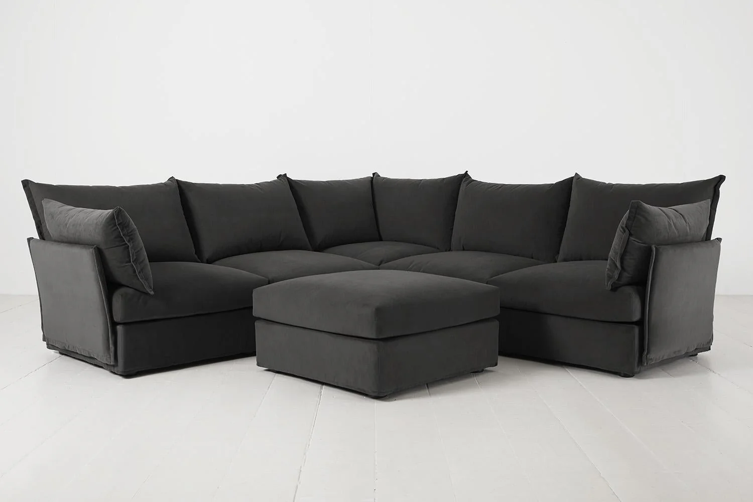 Model 06 Corner Sofa with Ottoman, Charcoal