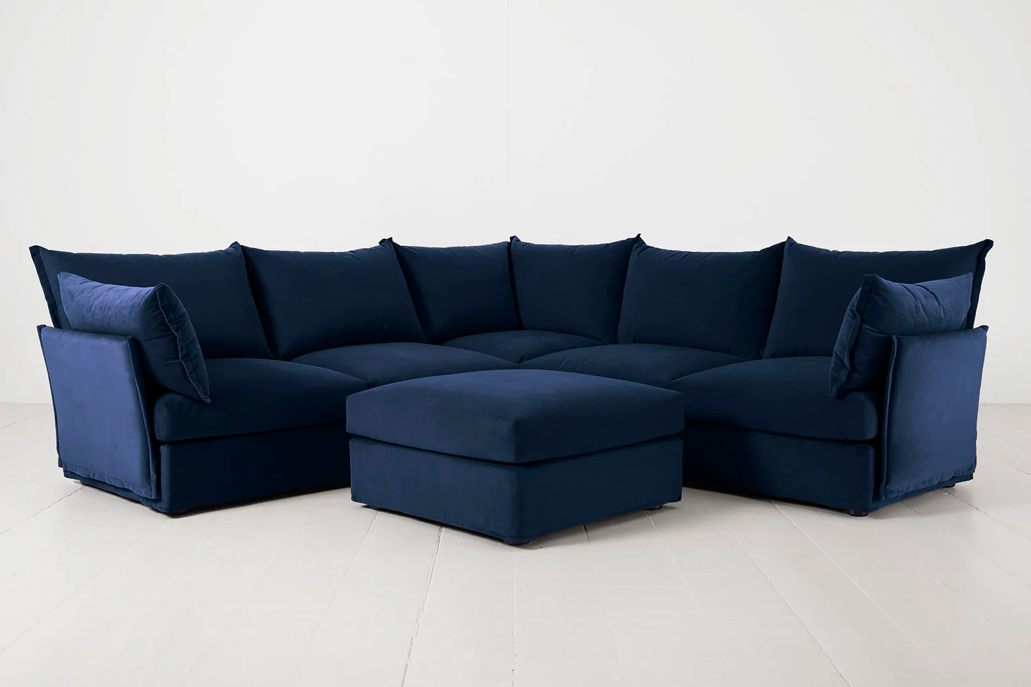 Model 06 Corner Sofa with Ottoman, Indigo