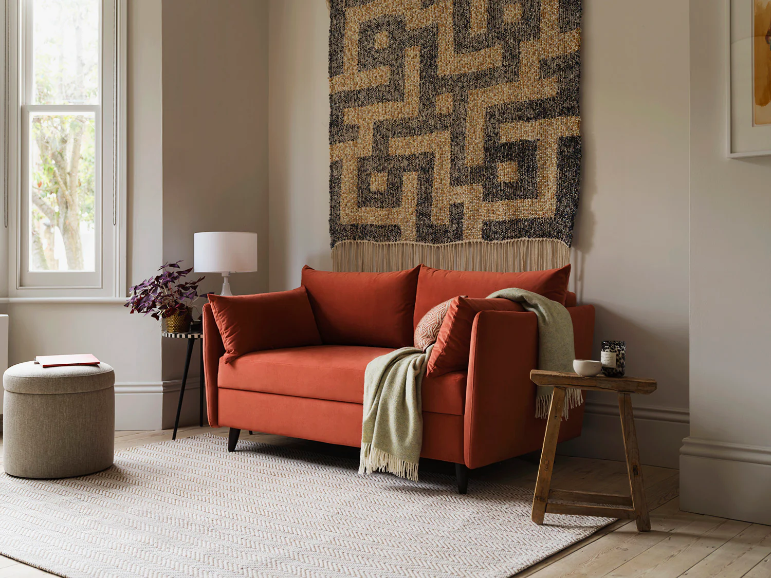 Model 08 Sofa Bed 2.5 Seater, Brick - Image 4