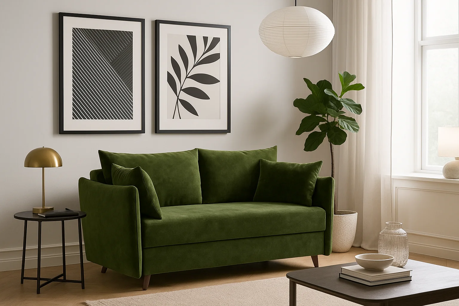 Model 08 Sofa Bed 2.5 Seater, Conifer - Image 2