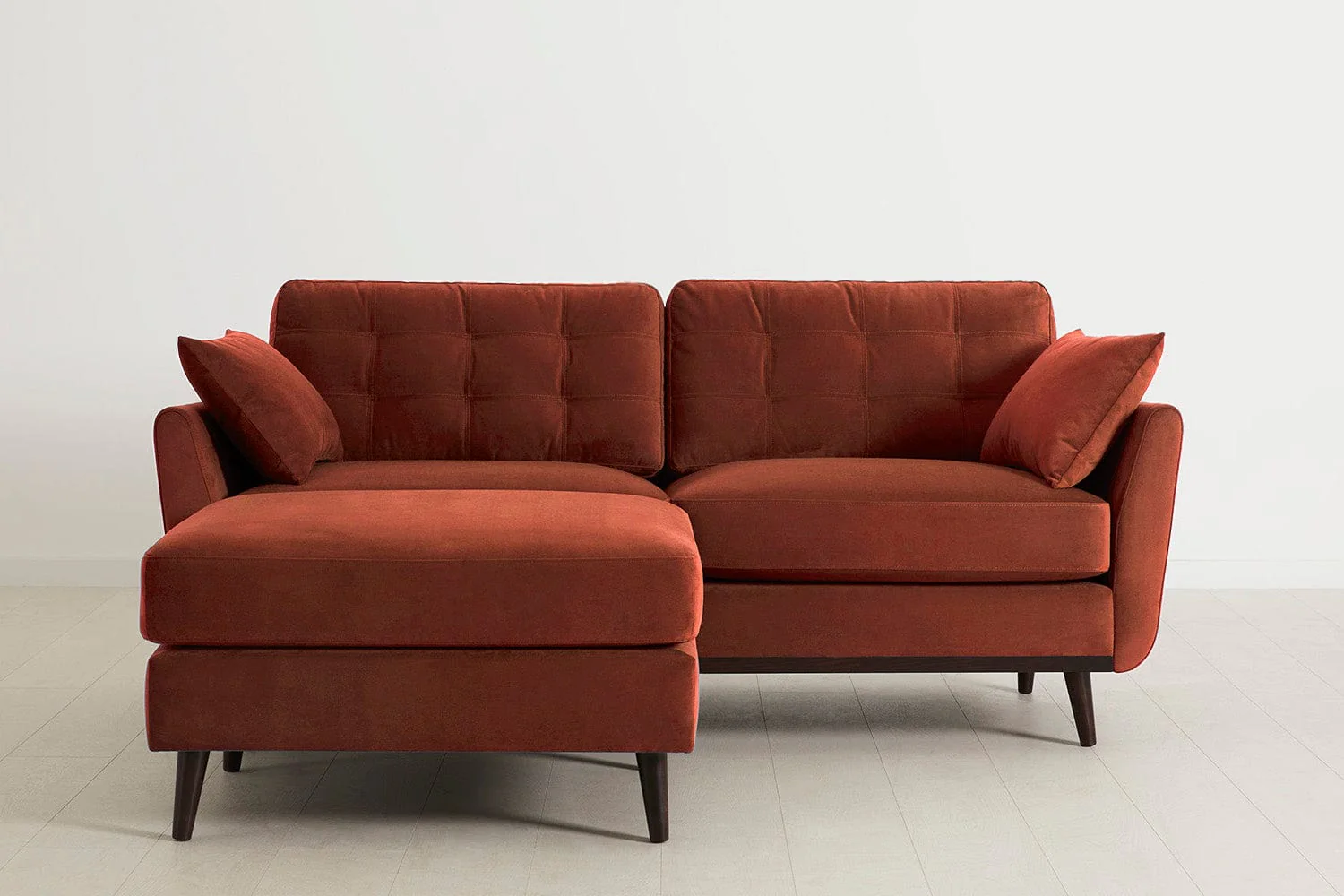 Model 10 2-Seater Sofa with Ottoman, Brick
