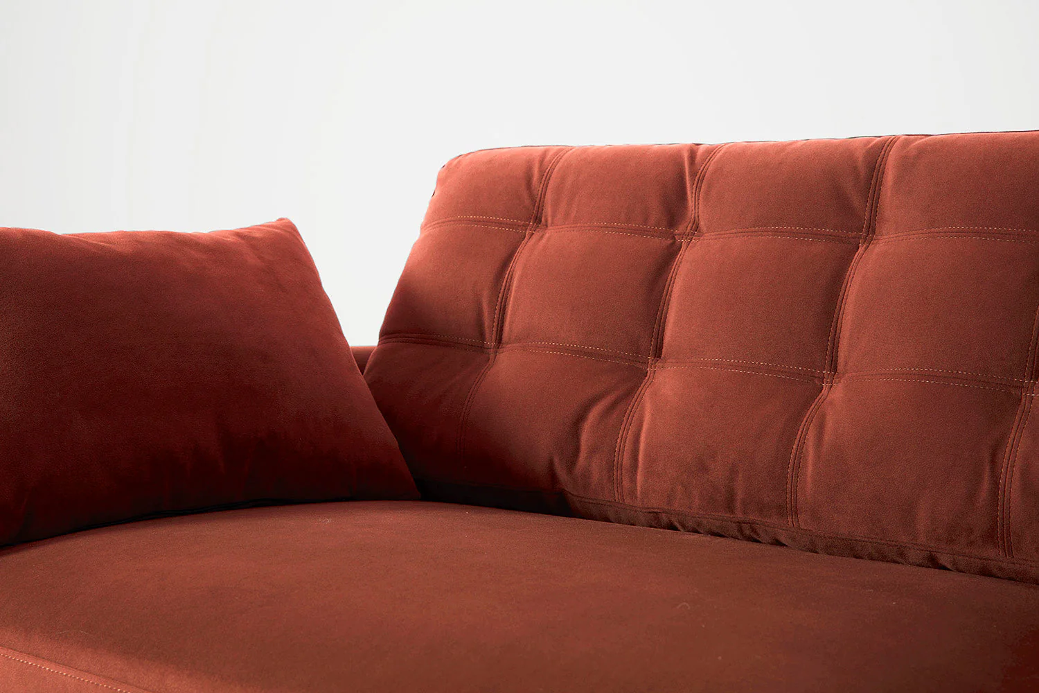 Model 10 2-Seater Sofa with Ottoman, Brick - Image 5