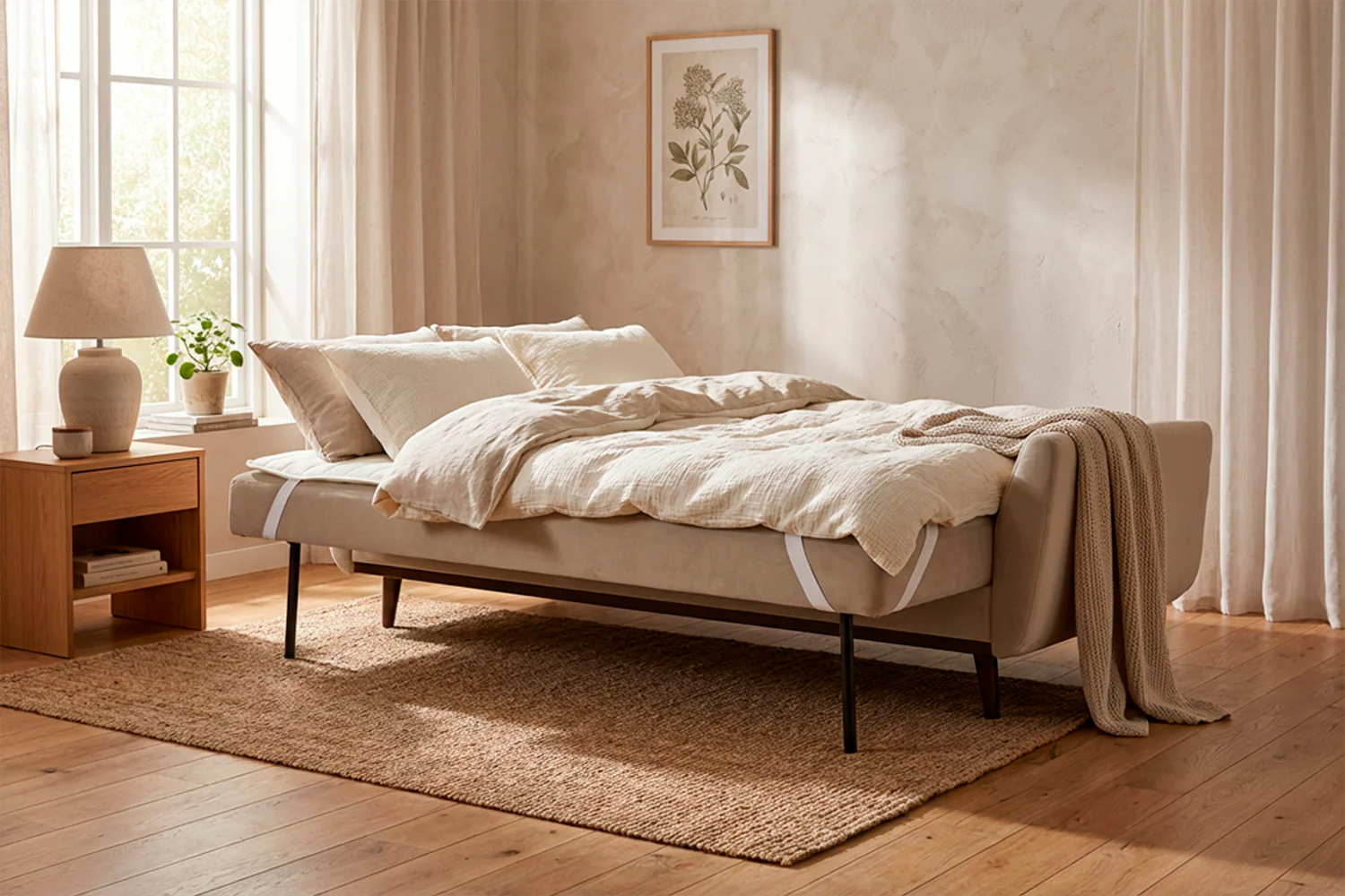 Model 10 Sofa Bed 3 Seater, Bone - Image 2