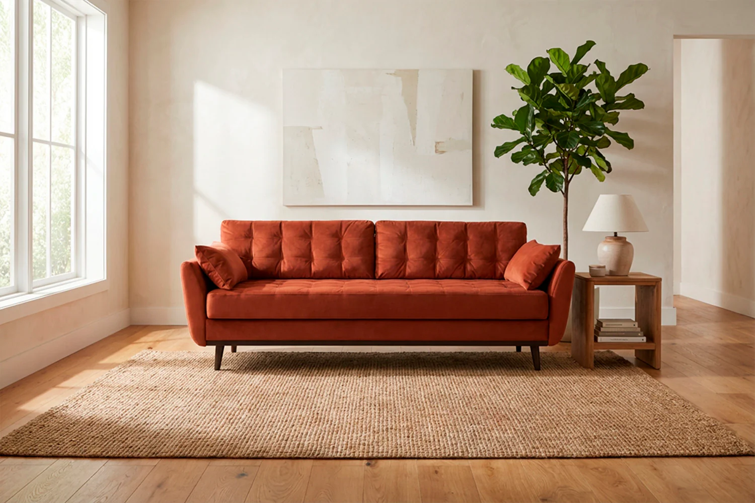 Model 10 Sofa Bed 3 Seater, Brick - Image 4