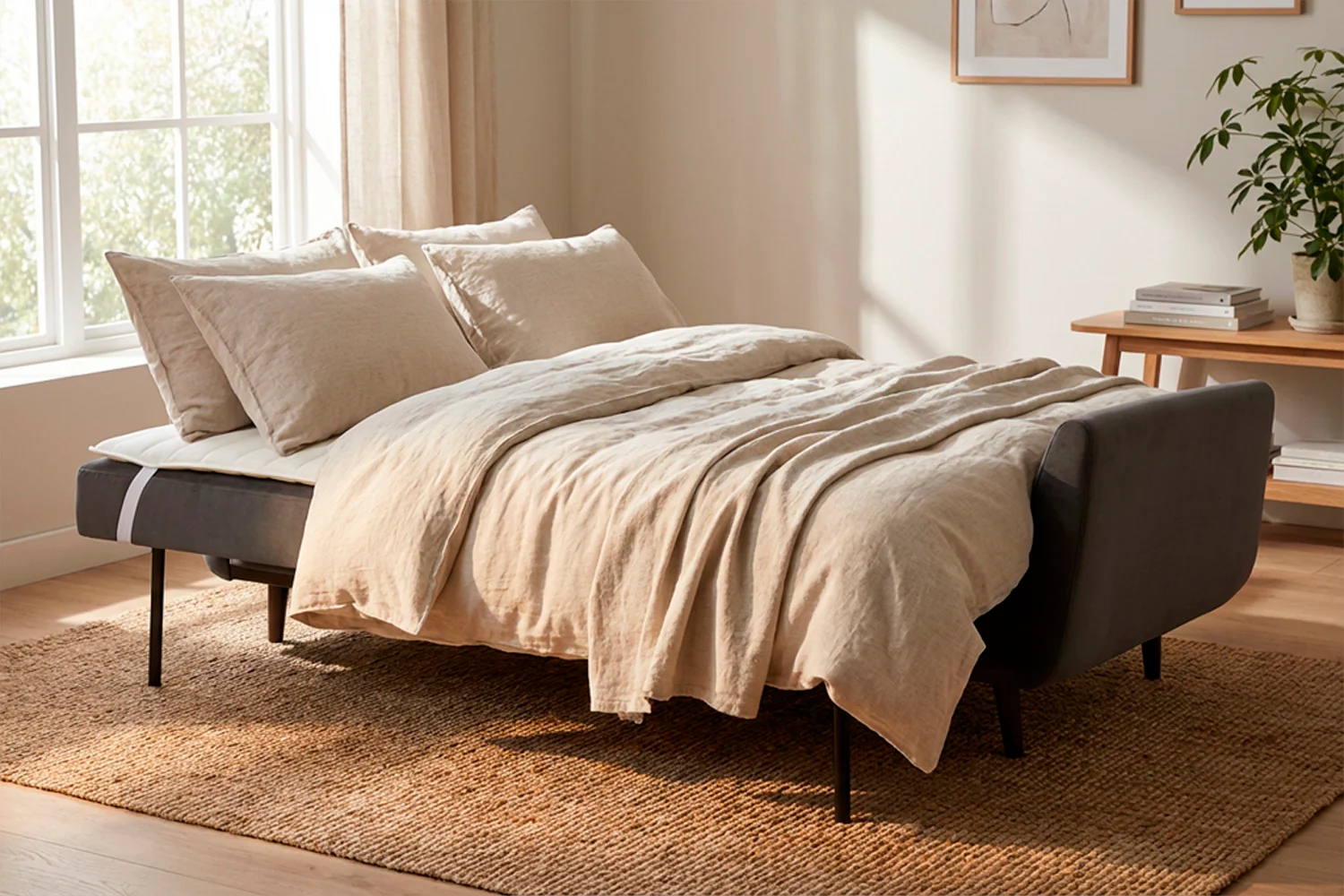 Model 10 Sofa Bed 3 Seater, Charcoal - Image 2