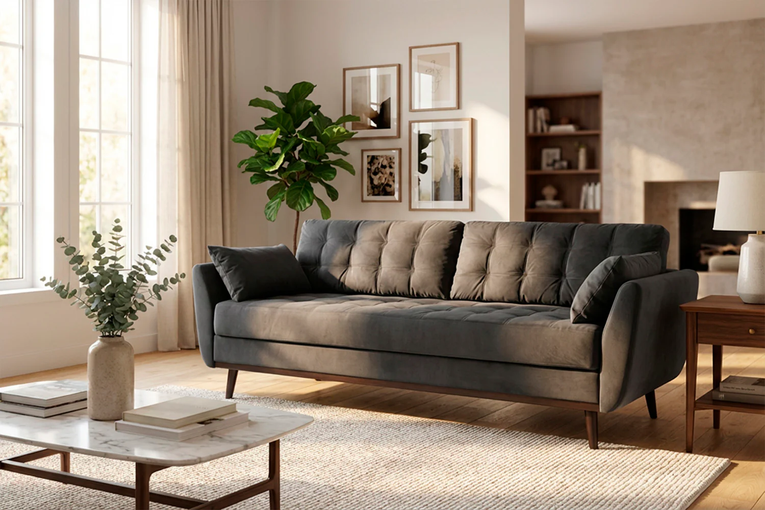 Model 10 Sofa Bed 3 Seater, Charcoal - Image 4