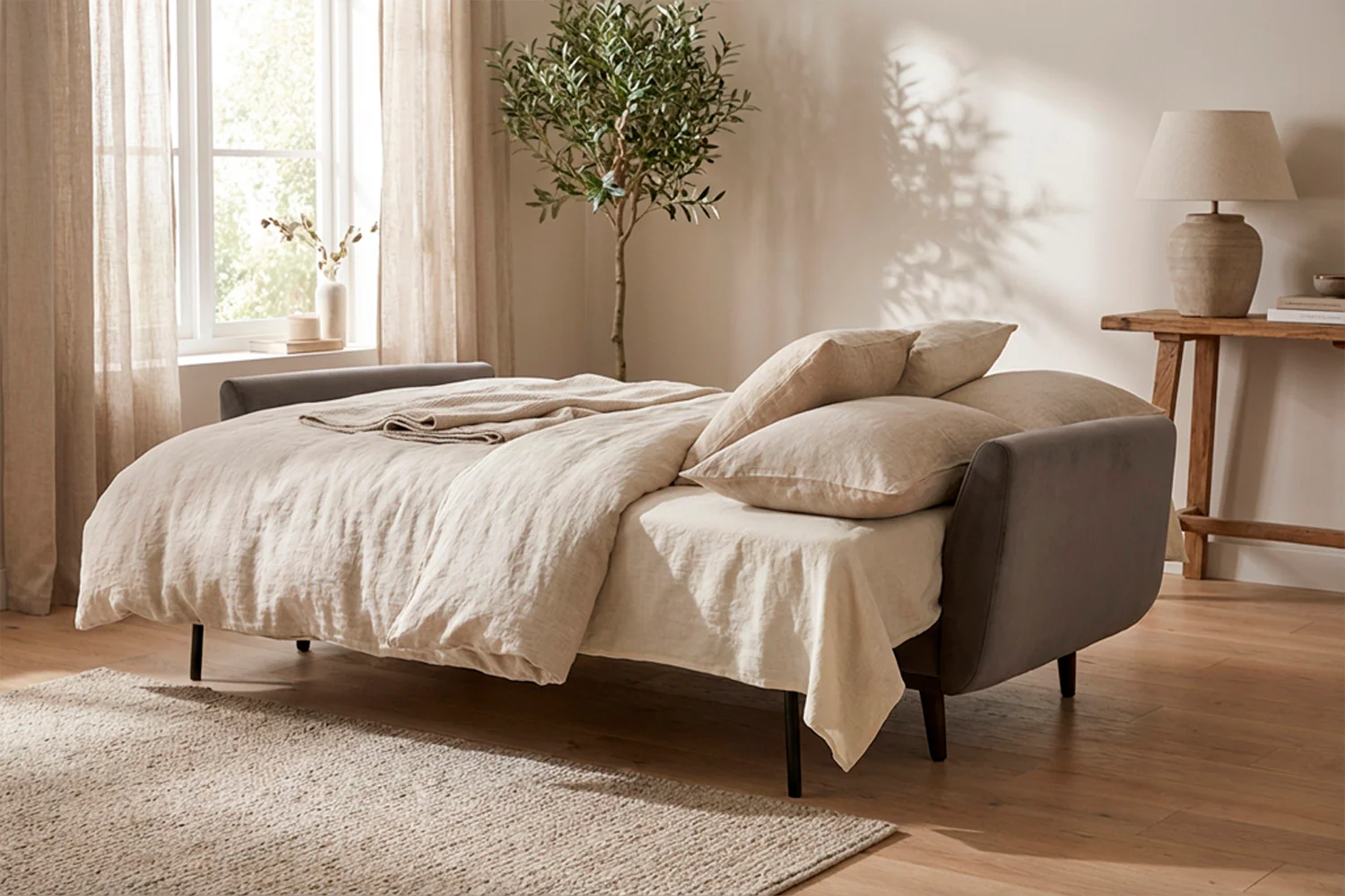 Model 10 Sofa Bed 3 Seater, Elephant - Image 2