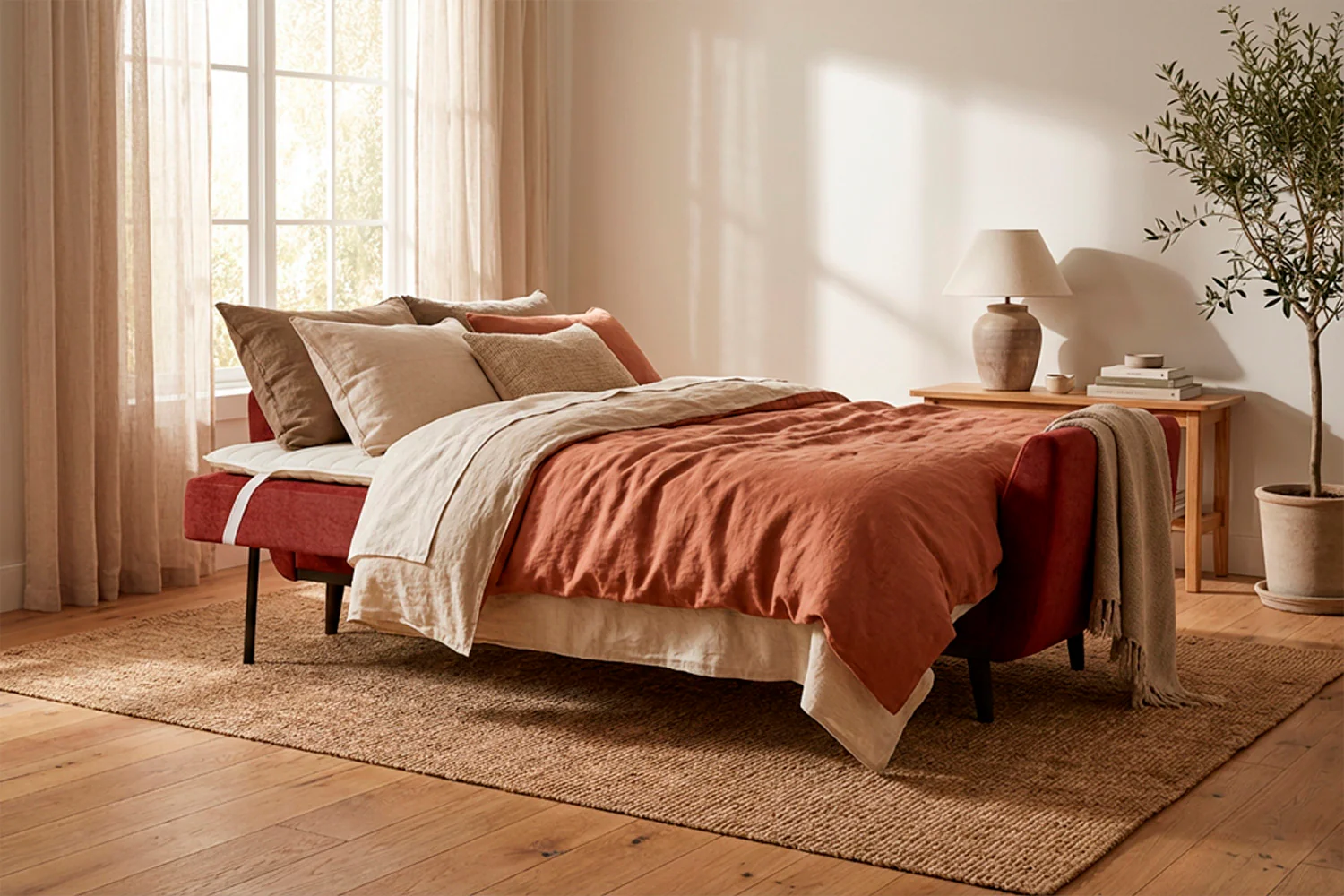Model 10 Sofa Bed 3 Seater, Harissa - Image 2