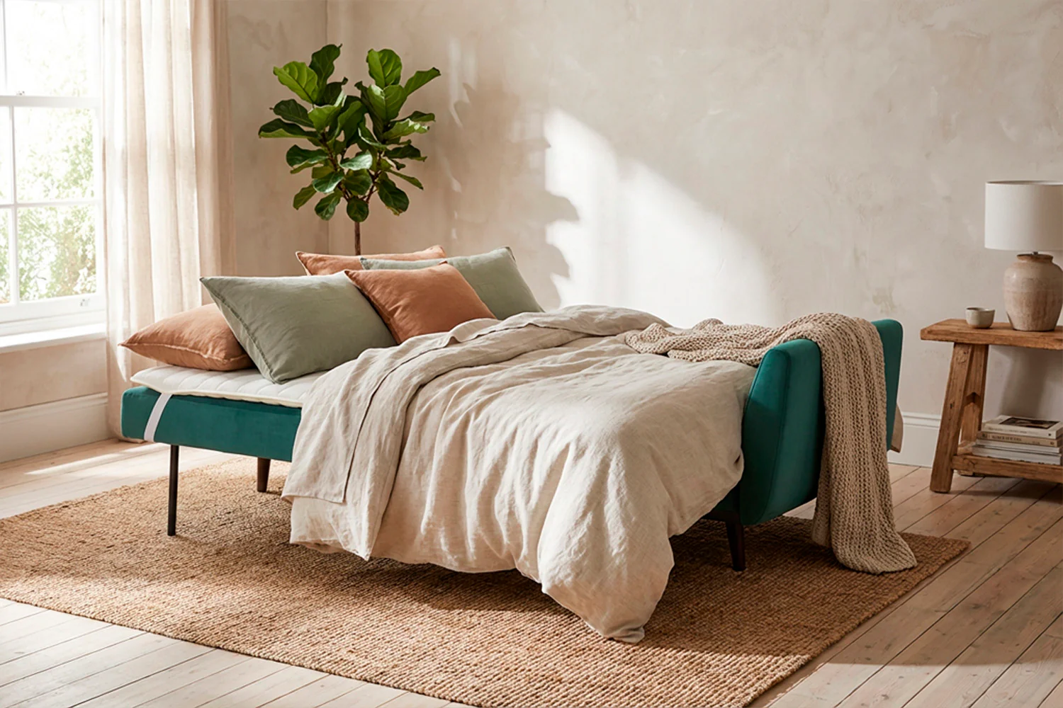 Model 10 Sofa Bed 3 Seater, Kingfisher - Image 2
