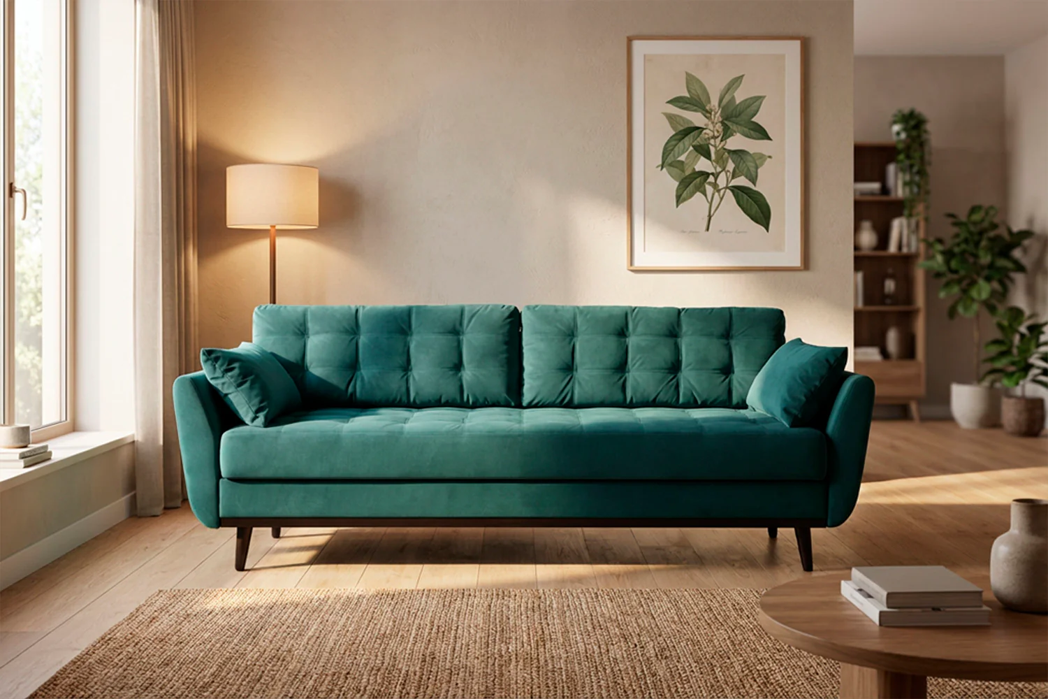 Model 10 Sofa Bed 3 Seater, Kingfisher - Image 4