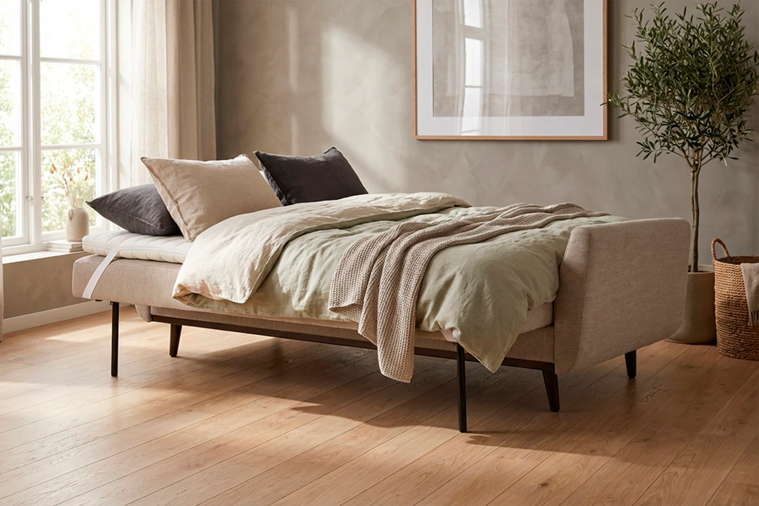Model 10 Sofa Bed 3 Seater, Pumice - Image 2