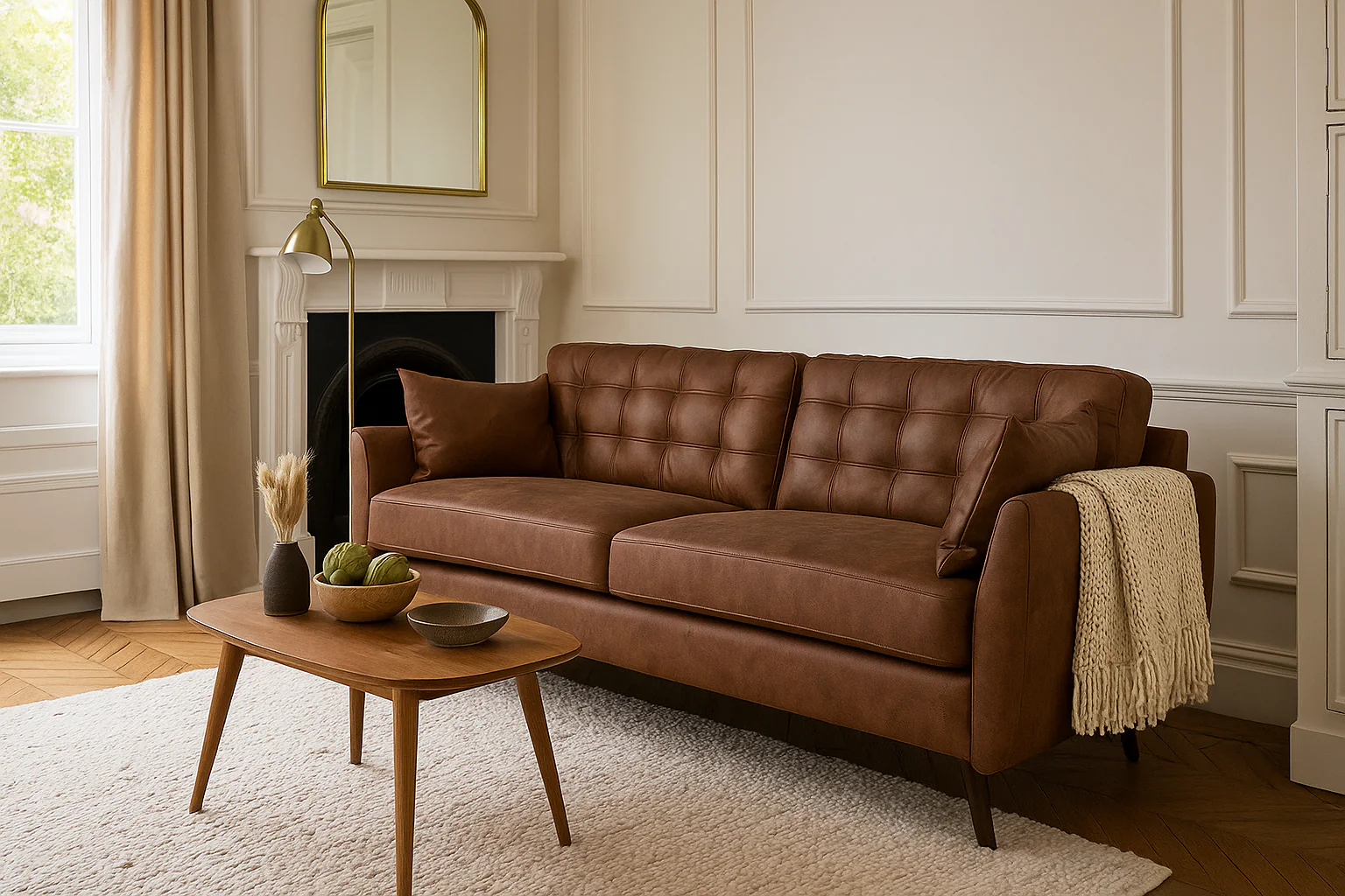 Model 10 3-Seater Sofa, Chestnut - Image 2