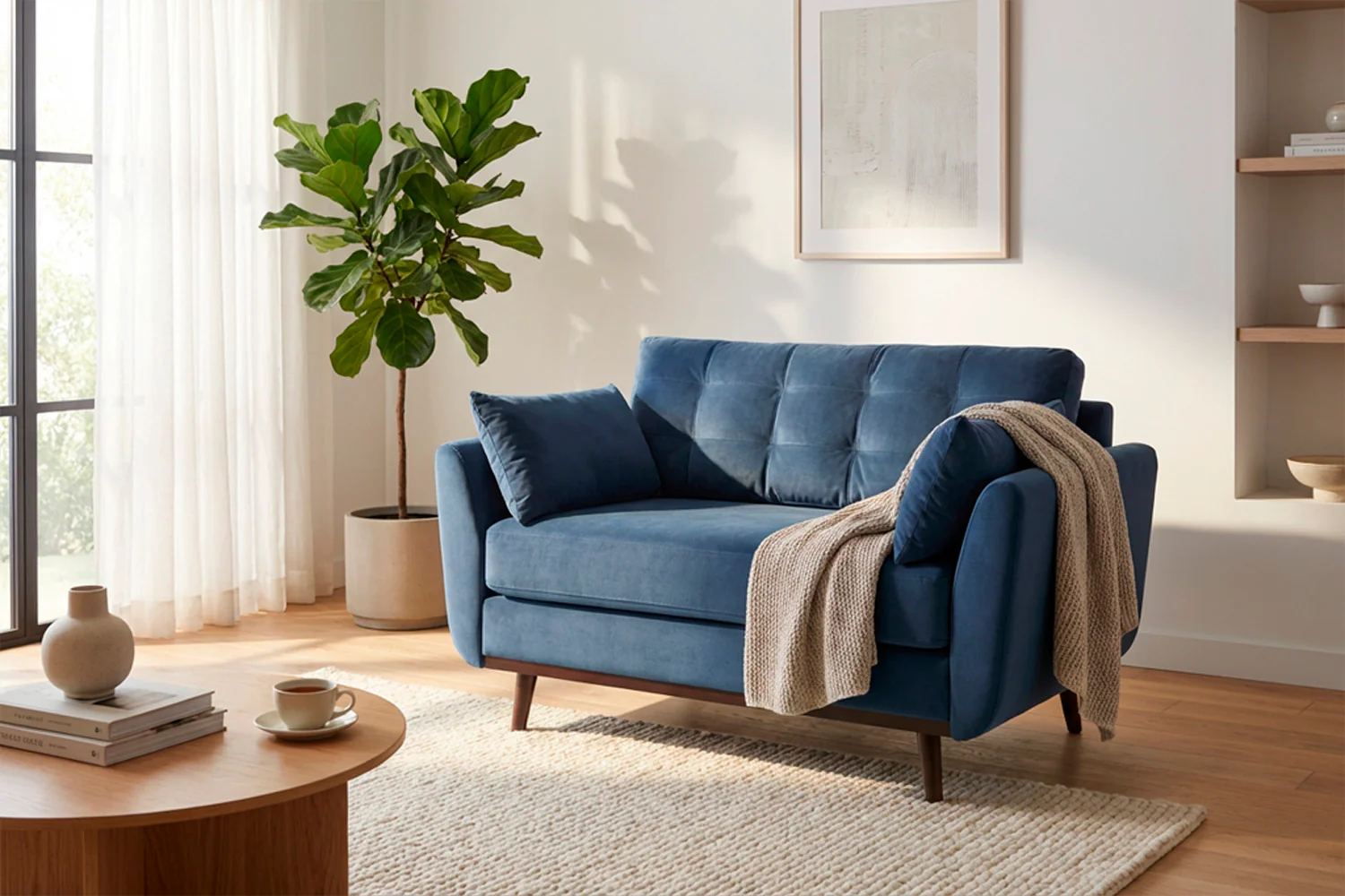 Model 10 Loveseat, Teal - Image 2
